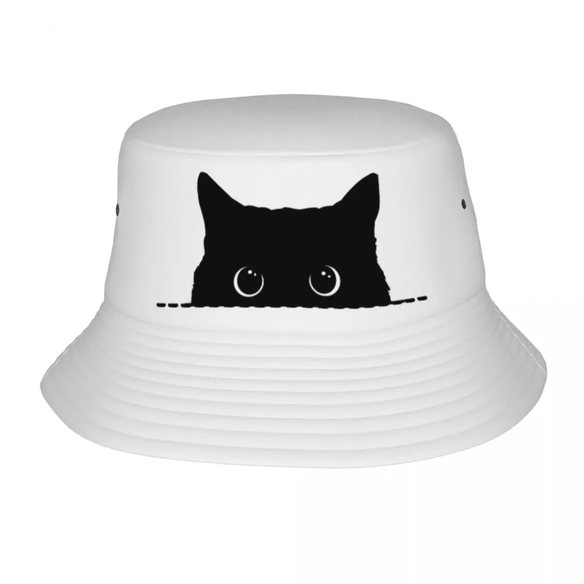 

Black Cat Bucket Hat Cute Animal Hip Hop Fisherman Caps Foldable Vacation Sun Hats For Men Women Fashion Design Cap