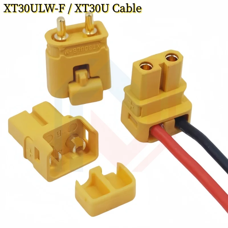 

Amass XT30 Male Female connector, XT30ULW-F plug XT30U-M R/A 16AWG silicone cable elbow battery charging cable for RC quadcopt