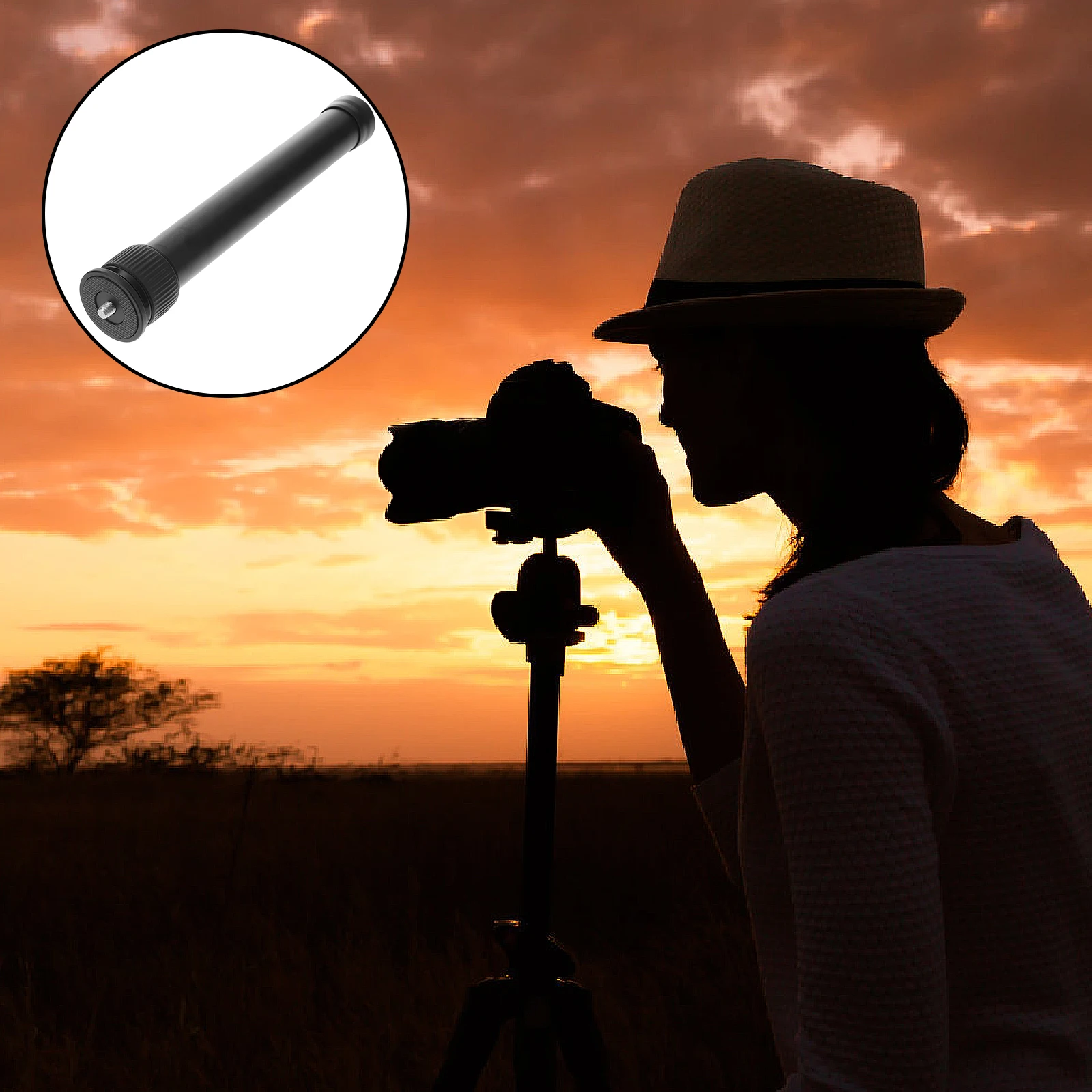 

Camera Stabilizer Extension Rod 225mm to 390mm Tripod Extender Aluminum Alloy Center Post for DSLR Gimbal Travel