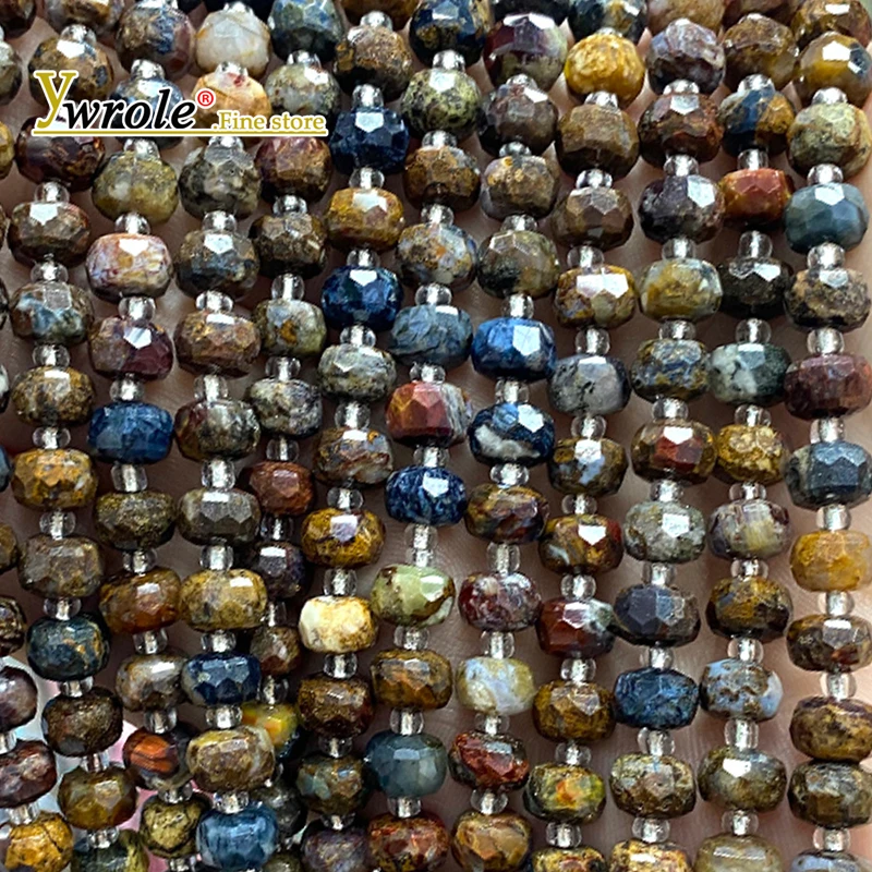 

Natural Gem Stone Faceted Abacus 6x8mm Pietiersite Loose Spacer Beads for Jewelry Making Diy Bracelets Charms Accessories