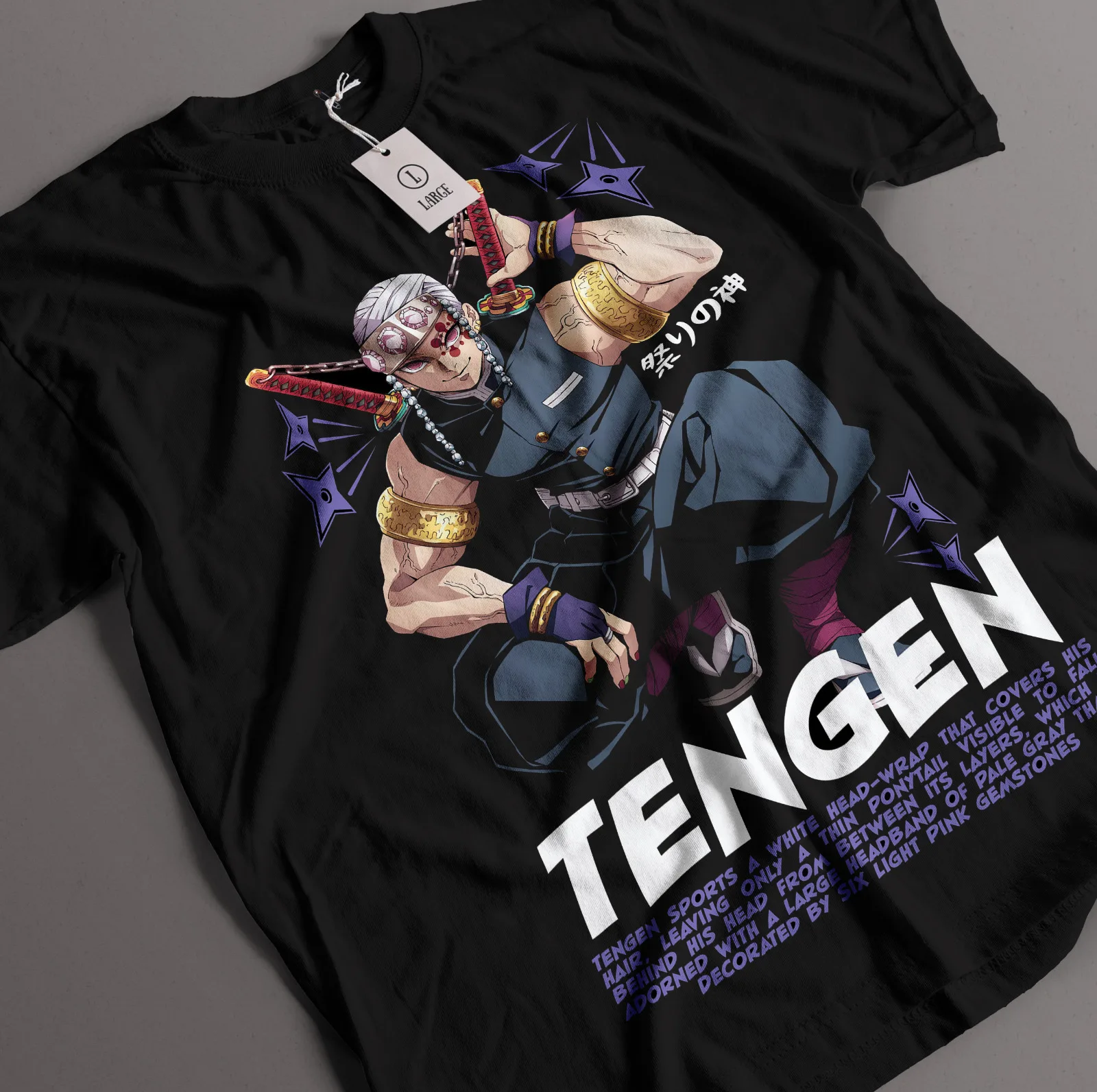 

Tengen Uzui Shirt Sound Hashira Suma Makio Hinatsuru Demon Slayer Anime T-Shirt