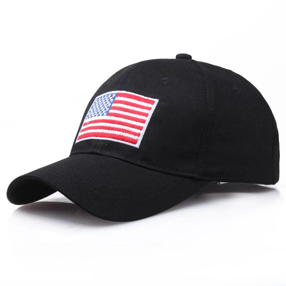 Hot Sales US Flag Cotton Baseball Hat Outdoor Versatile Trendy Men\'s and Women\'s Flag Sunshade Casual Hat