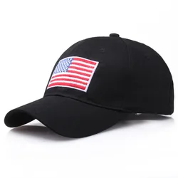 Hot Sales US Flag Cotton Baseball Hat Outdoor Versatile Trendy Men's and Women's Flag Sunshade Casual Hat