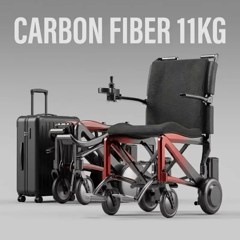 2026 New Ultra-Light All-Terrain Electric Suitcase 11kg Carbon Fiber Portable Power Chair for Travel and Daily