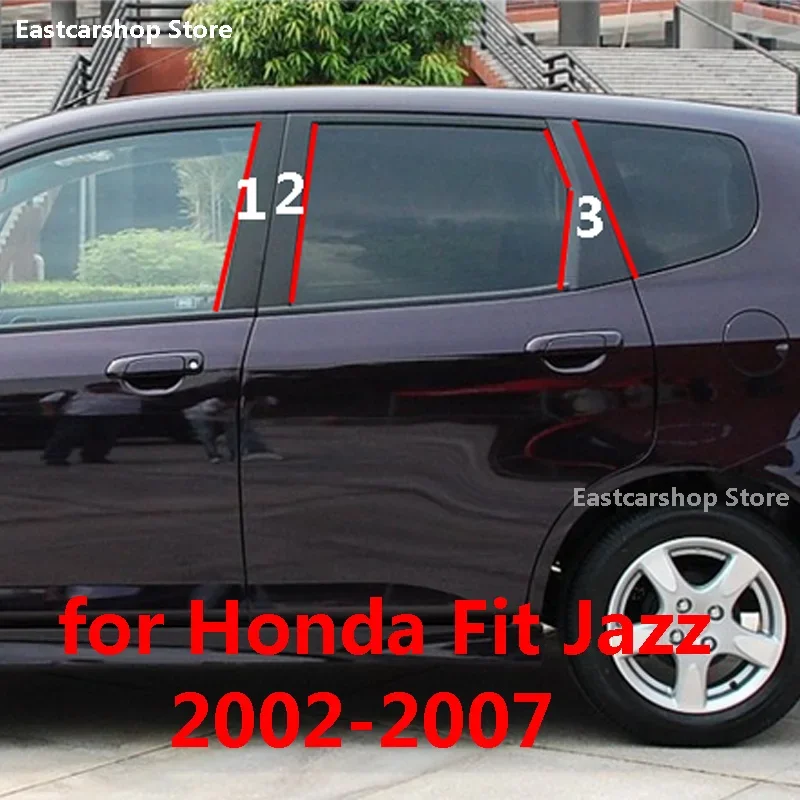 

For Honda FIT Jazz 2007 2006 2005 Car B C Pillar Middle Central Column PC Window Decoration Strip Sticker 2004 2003 2002