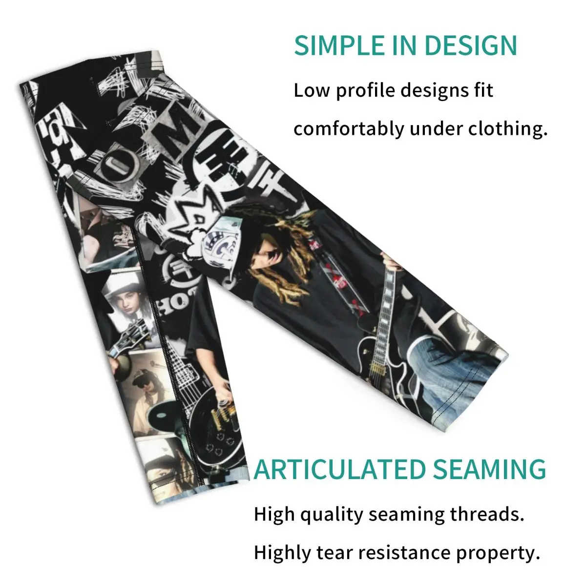 トキオホテル トム・カウリッツ 音楽バンド アウトドア アームスリーブ 日焼け止め UVカット カバー 夏 サイクリング タトゥースリーブ