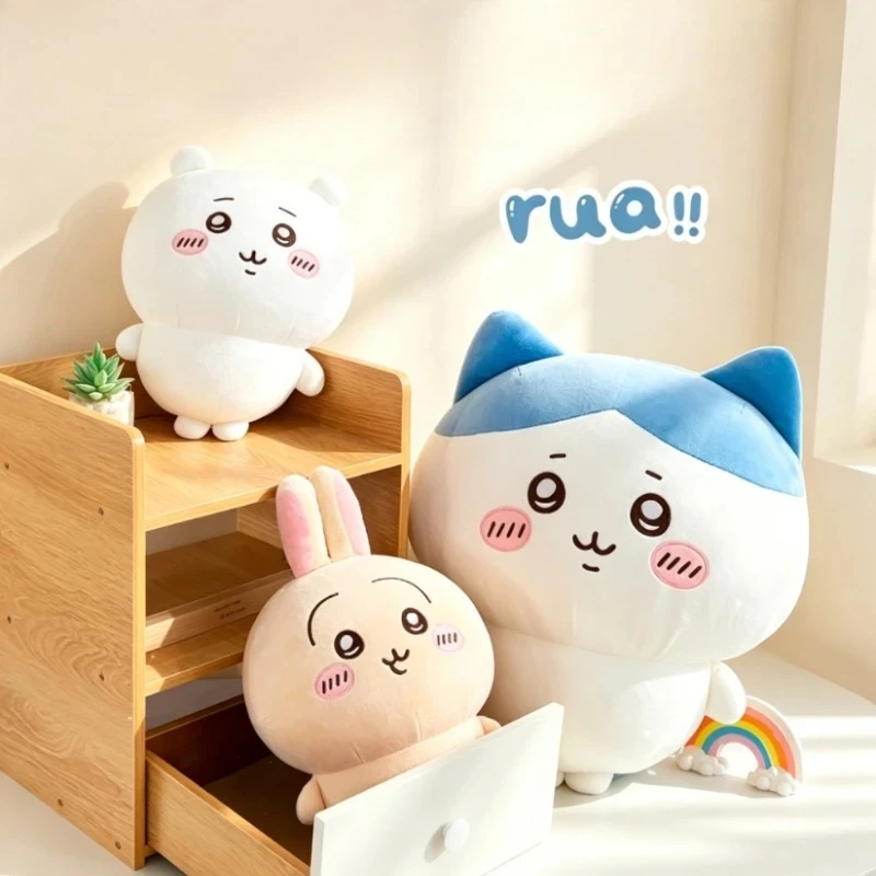 Kawaii Chiikawa Plush Doll Usachi Hachiware Self-deprecating Bear Plush Pillow Soft Stuffed Cushion Collectible Gift For Kids
