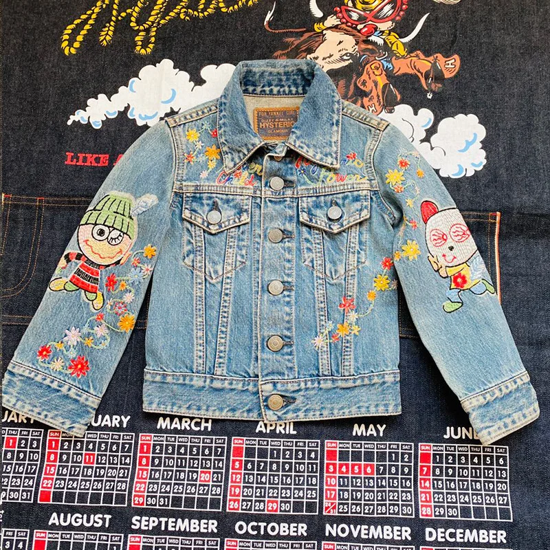 

Children's Denim Jackets Boys Jacket Girls Coats Kids Outerwear Jaqueta Ceketler Mother Kids Family Matching Outfits Roupa