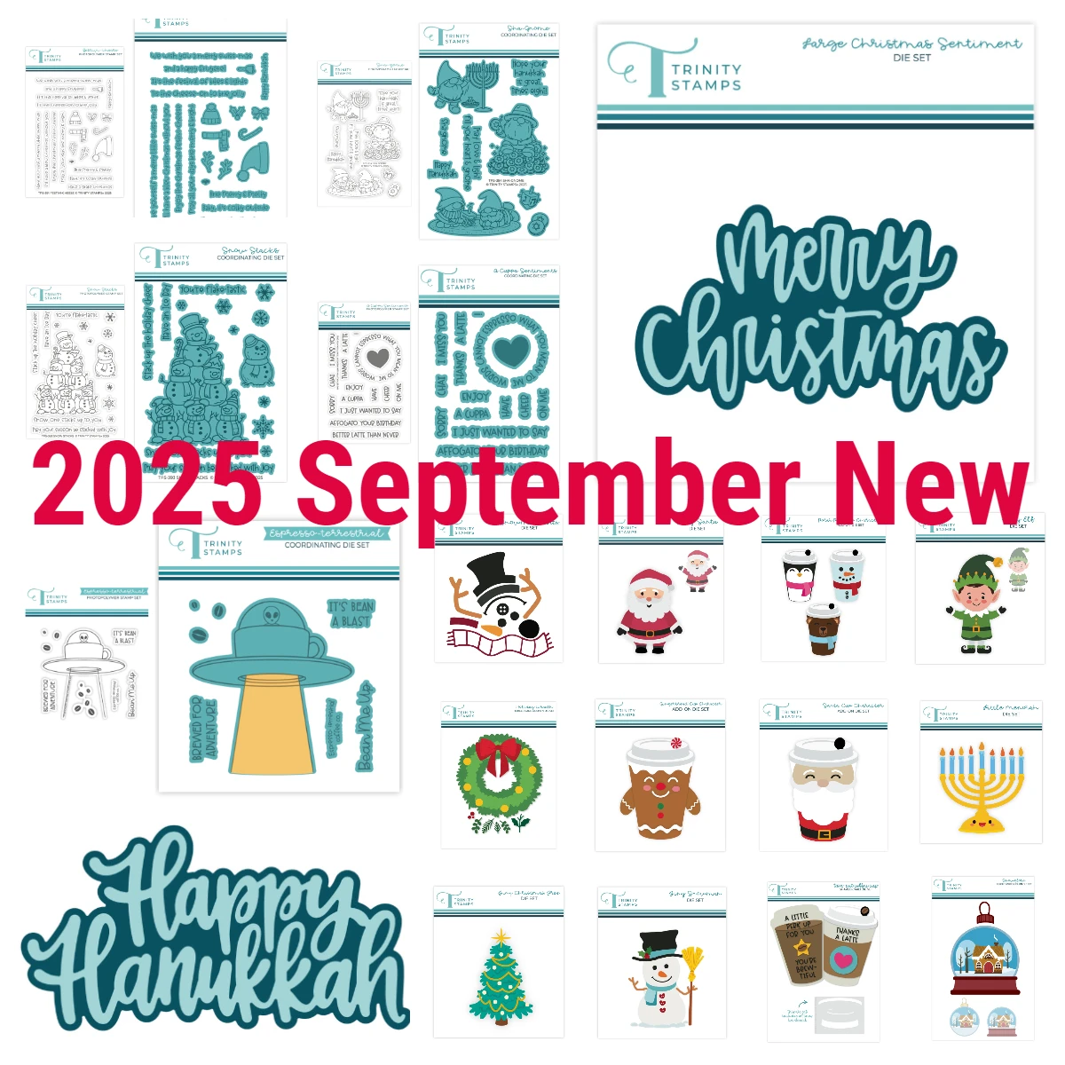 New 2025 Large Christmas Card Gift Stamps Hallowmas Dies Cup Character Nutcracker Santa Dies Stencils Scrapbooking DIY Template