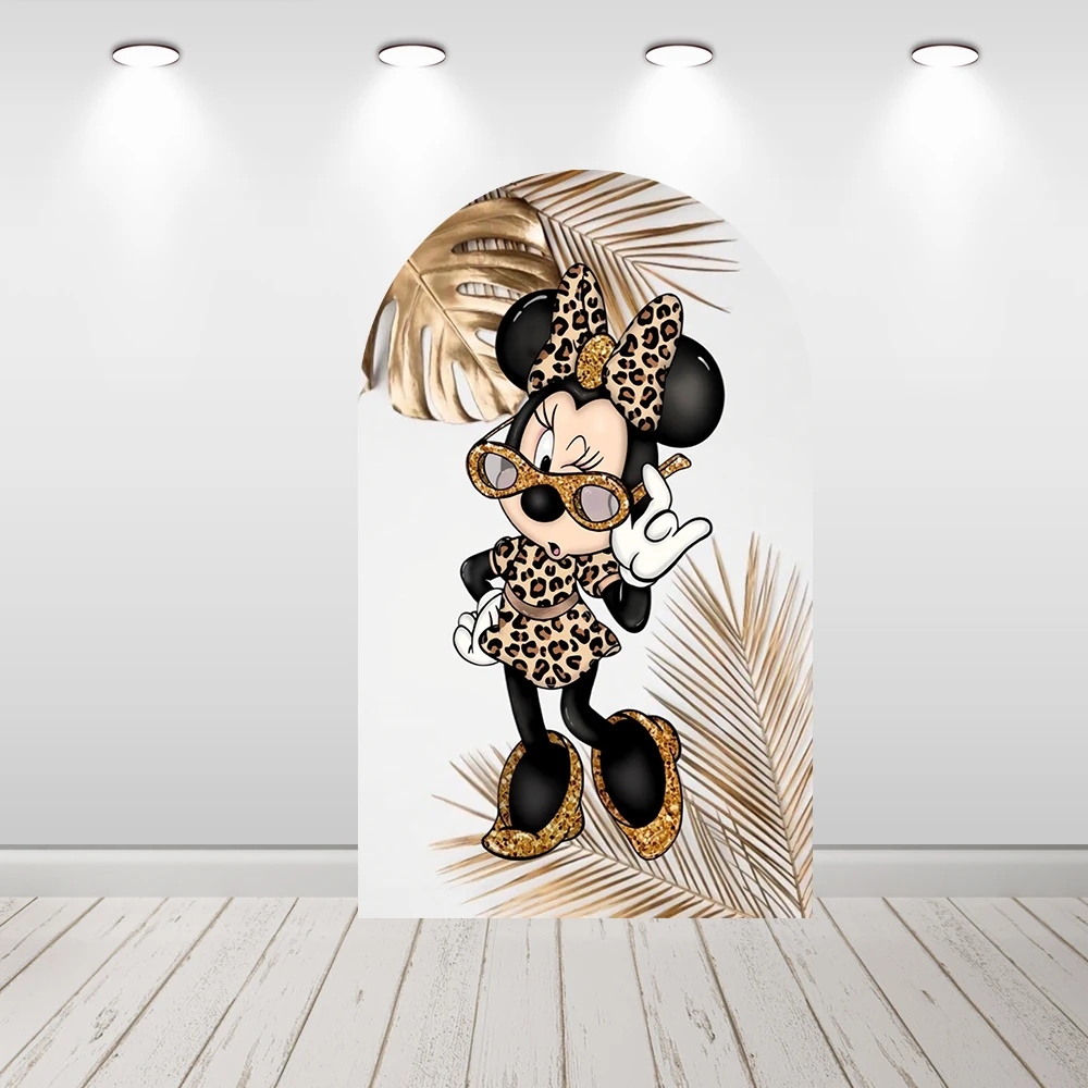 Safari Mickey Minnie Arch Round Backdrop Cover Party Decoration Custom Boy Girl Birthday Background Photo Studio Wall