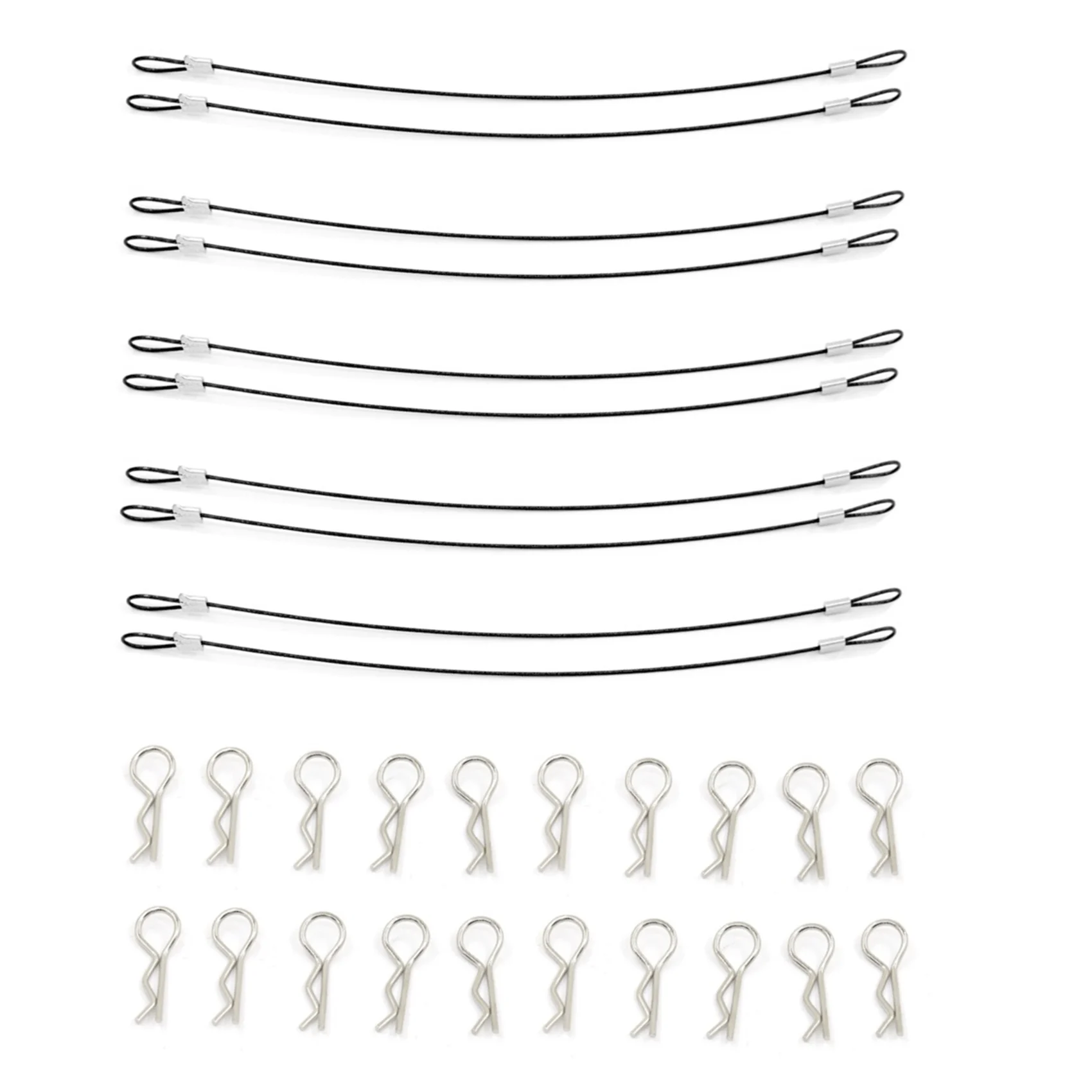 WOWFU-1X Differentieel Locker Spool Diff Lock Spool Zwart & 10 Stuks RC Auto Carrosserie Clips R Pins Anti-verloren Touw 2