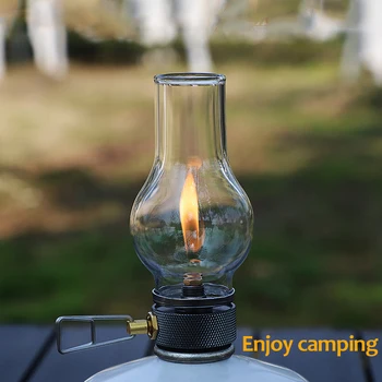 Lampe à bougie à gaz de Camping Portable lumière compacte au gaz Butane utilisation extérieure pour Camping pêche pique-nique veilleuse lampe à gaz