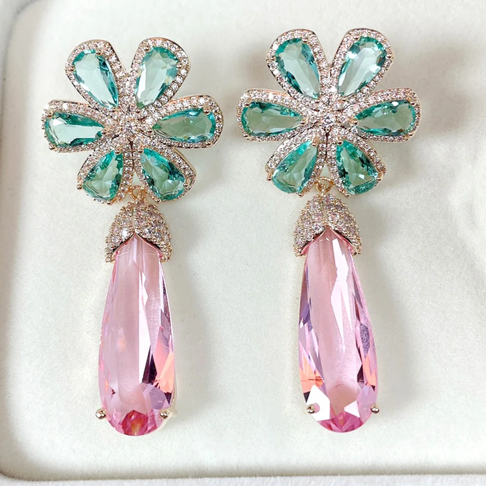 

Missvikki High Quality Luxury Gorgeous Shiny Long Drop Earrings Charm Full CZ Earrings Fashion Jewelry For Women Wedding Party