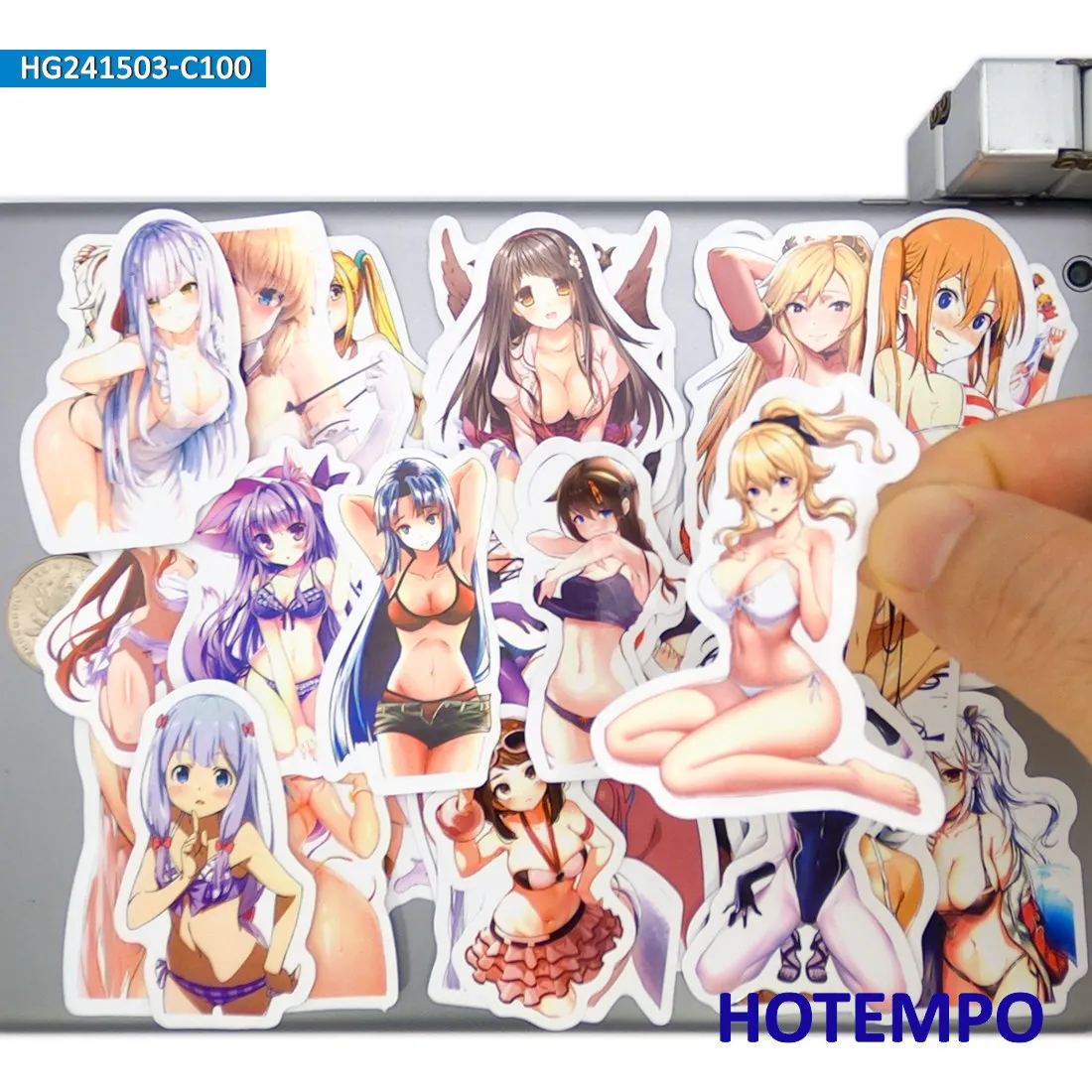 50/100Pieces Bikini Swimsuit Beauty Anime Sexy Girl Stickers for Phone Notebook Luggage Motorcycle Car Skateboard Laptop Sticker