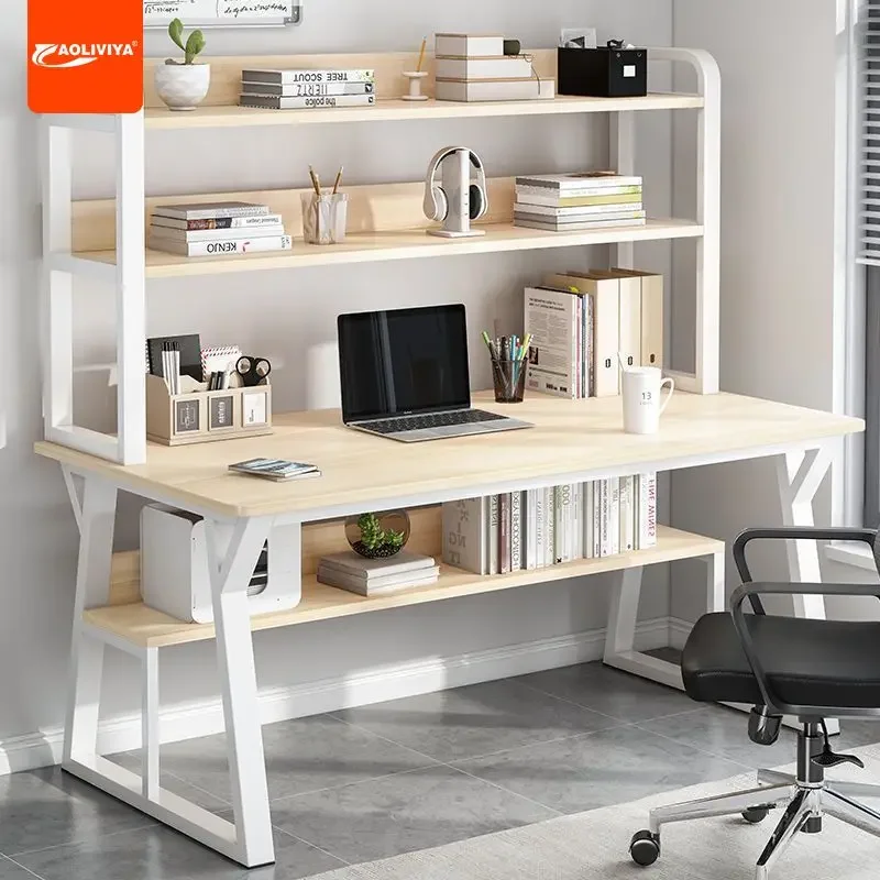 

Aoliviya Computer Desk Desk Bookshelf Combination Desktop Household Minimalist Study Table Bedroom Student Simple Writing Table