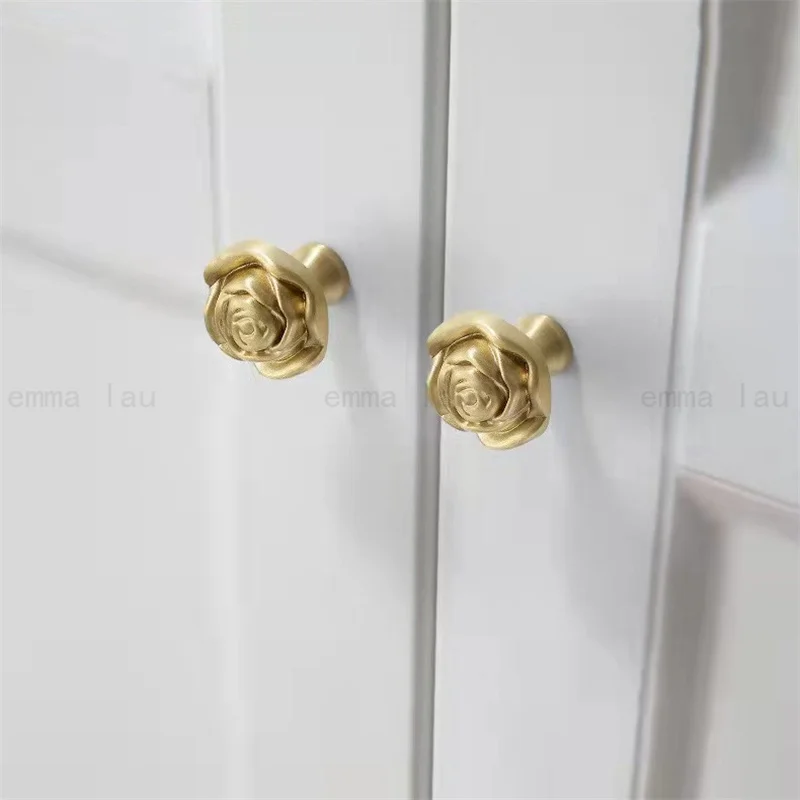 Solid Brass Furniture Handle Door Knobs Lucky Leaf Bee Animal Single Hole Handles for Cabinet Kitchen Cupboard Drawer Pulls