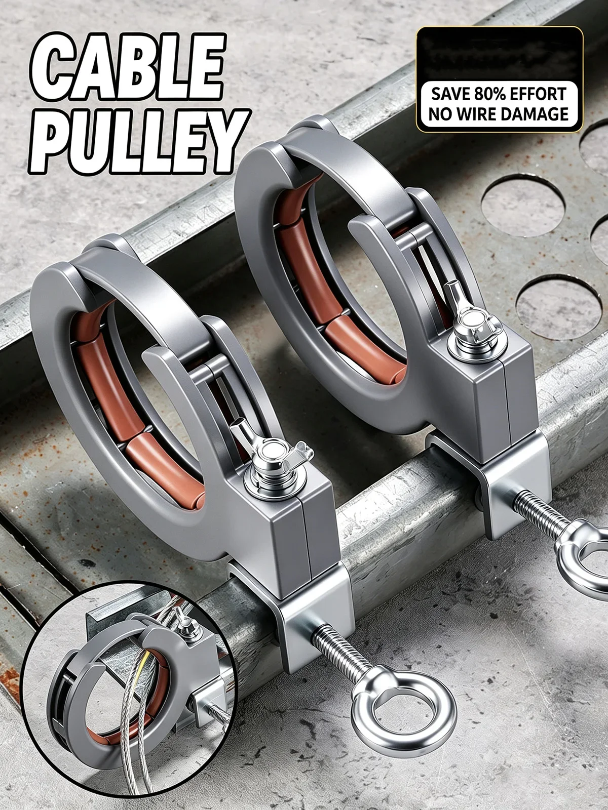 Cable Lay Pulley Wire Guide Roller Heavy Duty Bottom Hung Mount Time Saving Wiring Aid Tool For Ceiling Installation