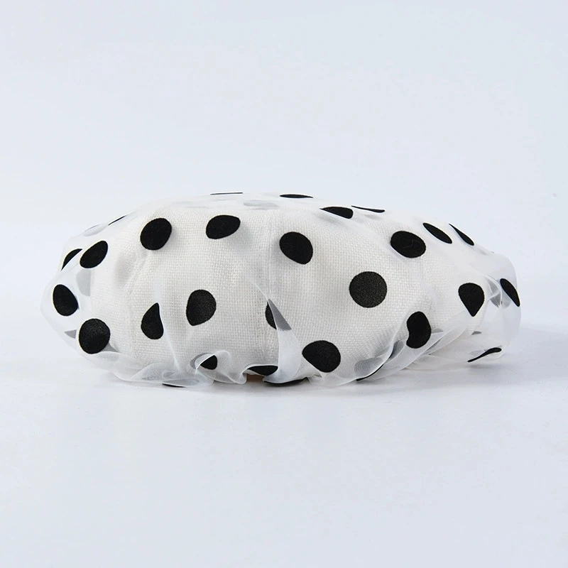 

Весенний очаровательный берет из органзы в горошек для женщин, роскошная повседневная универсальная шляпа-тыковка для женщин