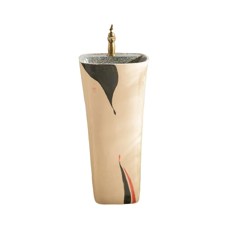 

Column Basin Balcony Household Washbasin Integrated Column Washbasin Indoor Pool Ceramic Small Unit
