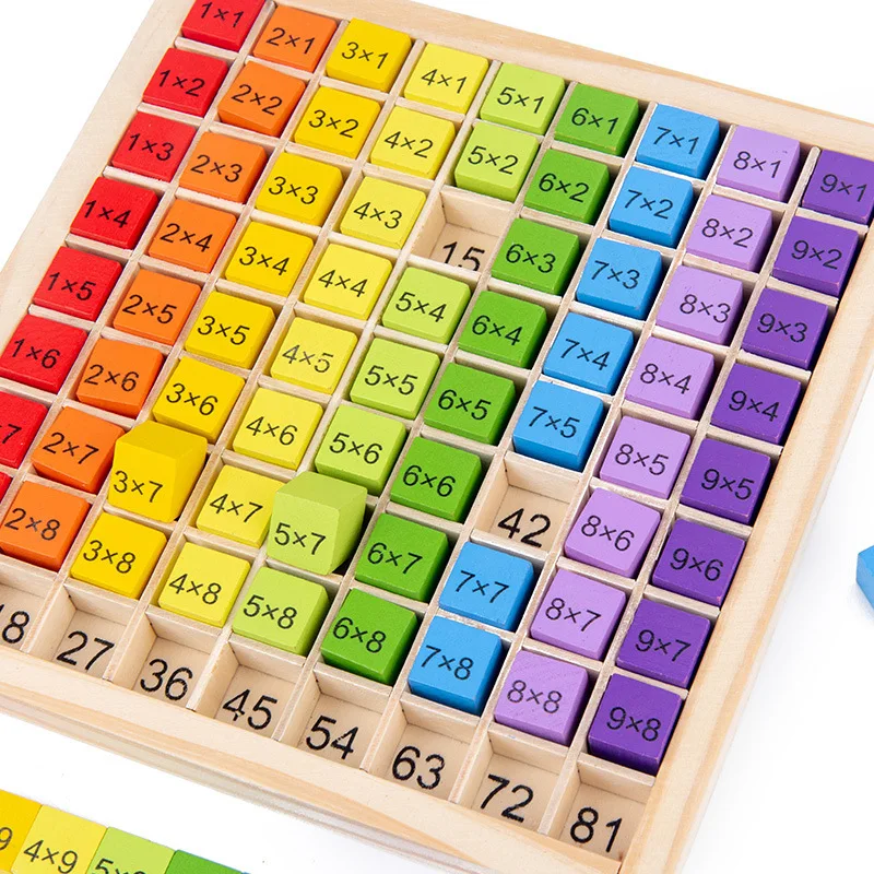 Montessori Educational Wooden Toys 99 Multiplication Table Math Arithmetic Teaching Aids for Kids Children Baby Toys