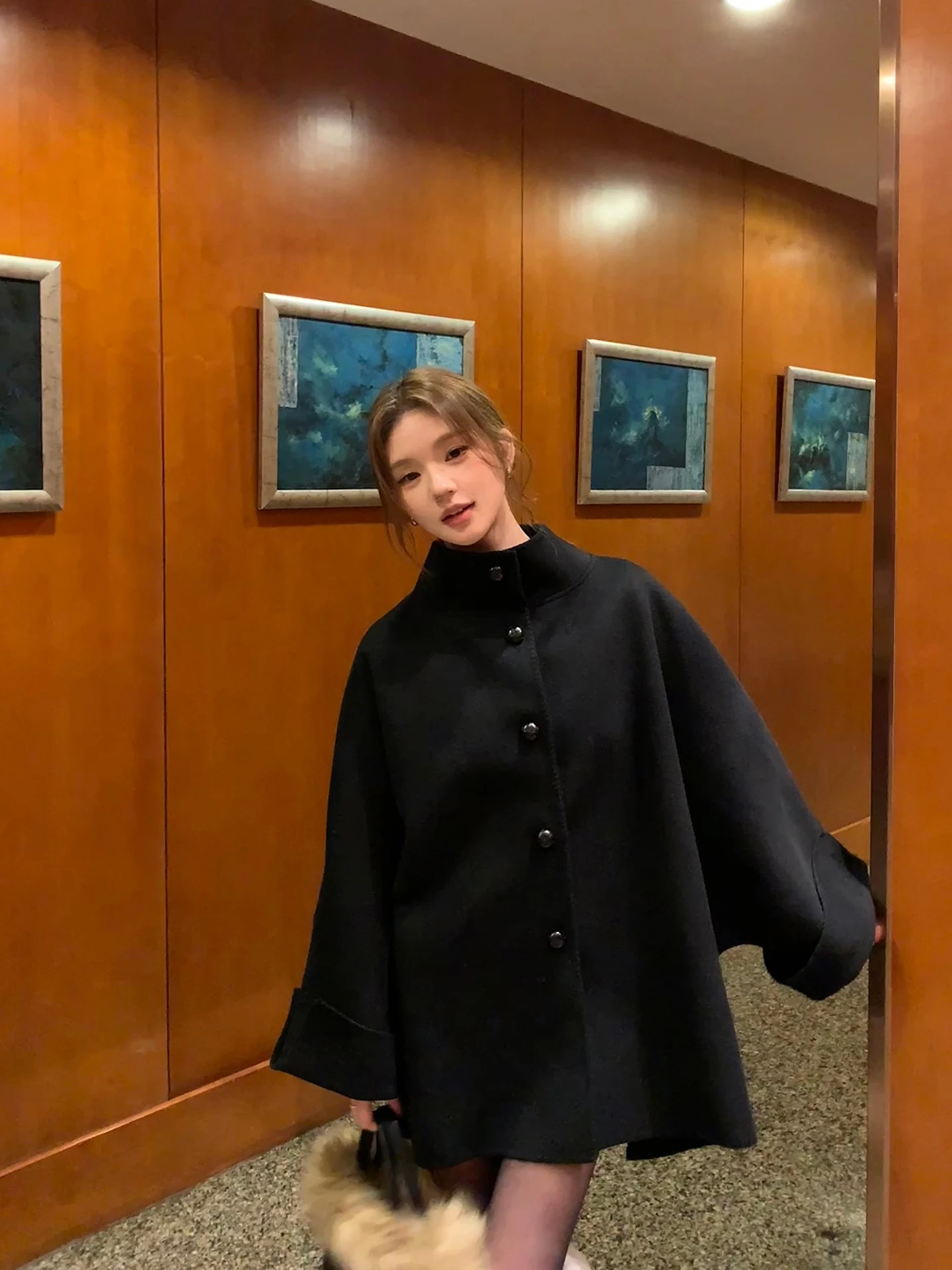 

Красное шерстяное пальто знаменитостей, женское пальто из смесовой шерсти, верхняя одежда для поездок на работу, простое модное зимнее новое поступление