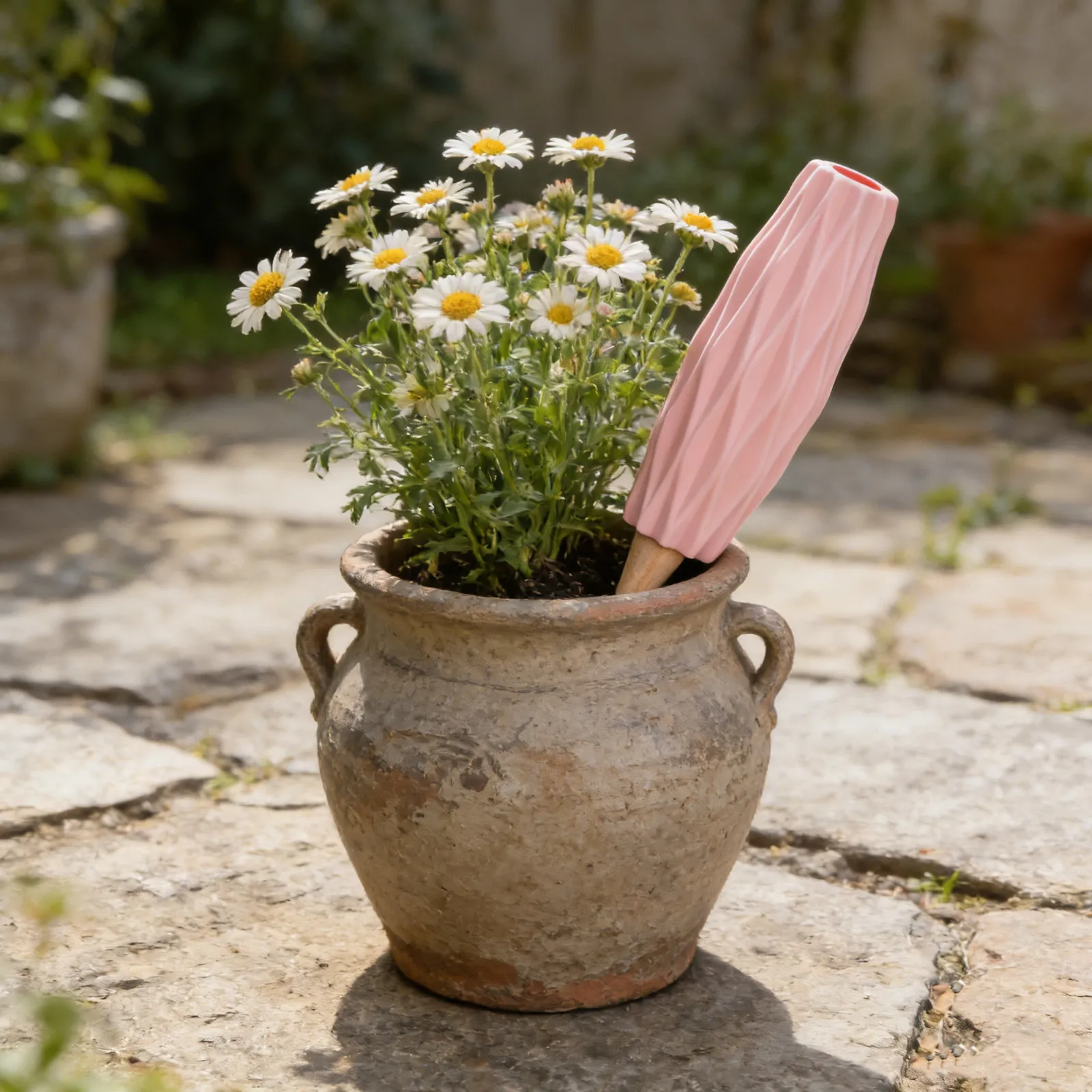 Irrigatore Automatico per Piante con Elegante Motivo a Onde, Sistema di Auto-Irrigazione per Vasi Piccoli e Spazi Ristretti, Gocciolatore in Terracotta