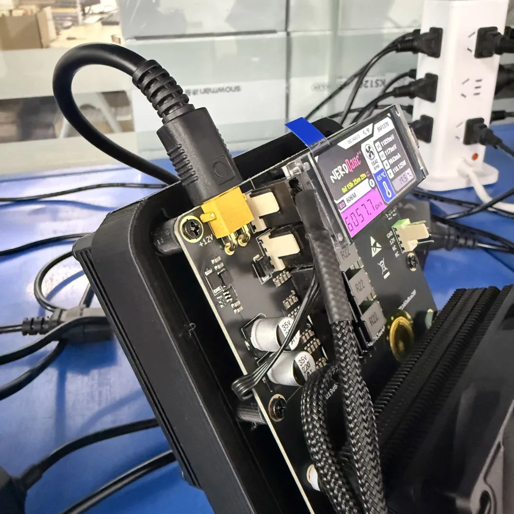 NerdQaxe ++ 6TH/s Rev 6.1 100W ترقية XT30 مراوح مزدوجة مع PSU Bitcoin Miner BTC آلة تعدين مفتوحة المصدر Solo BTC #5