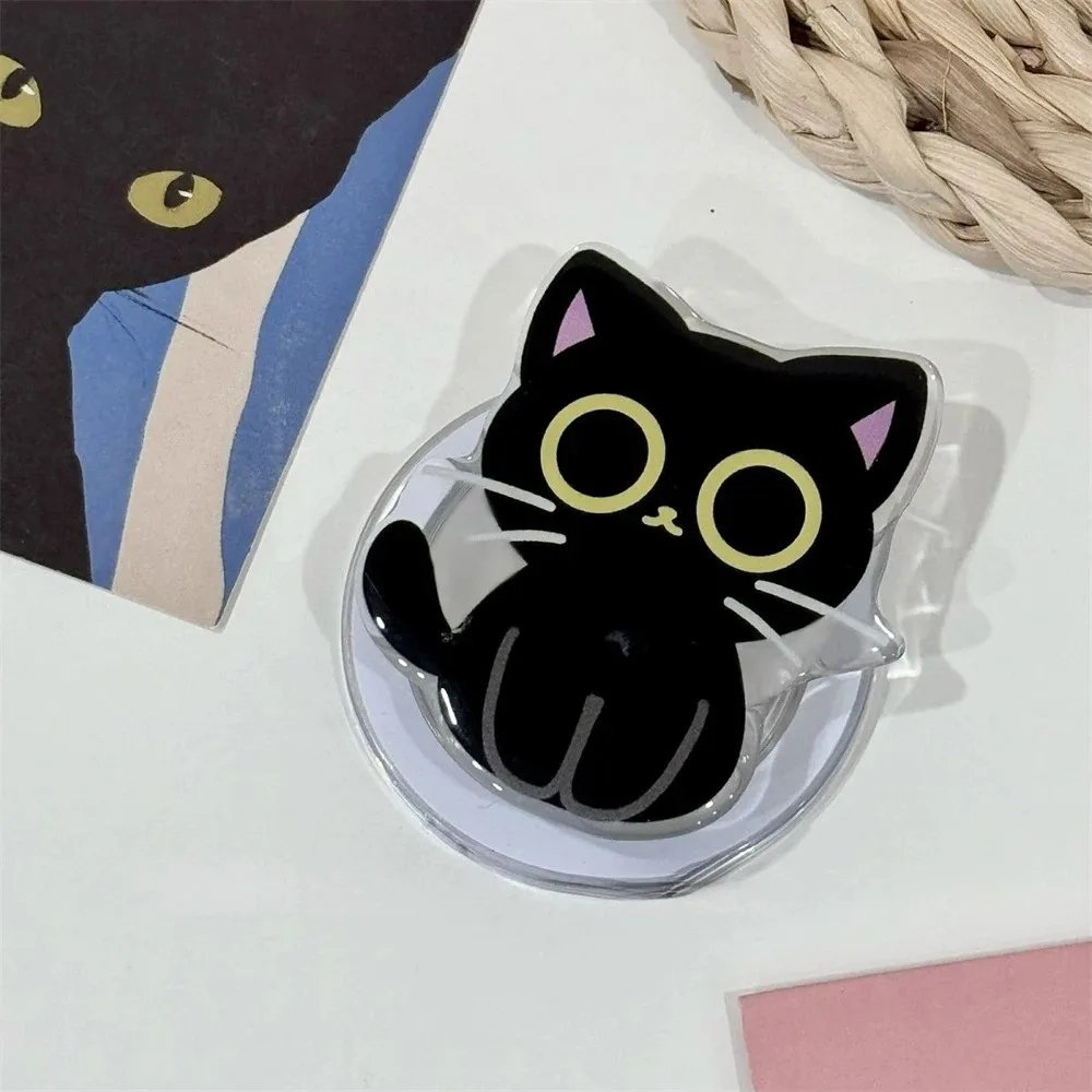 Dessin animé coréen mignon chat noir Support magnétique poignée Tok Griptok Support de téléphone Support pour IPhone pour Pad Magsafe Smart Tok