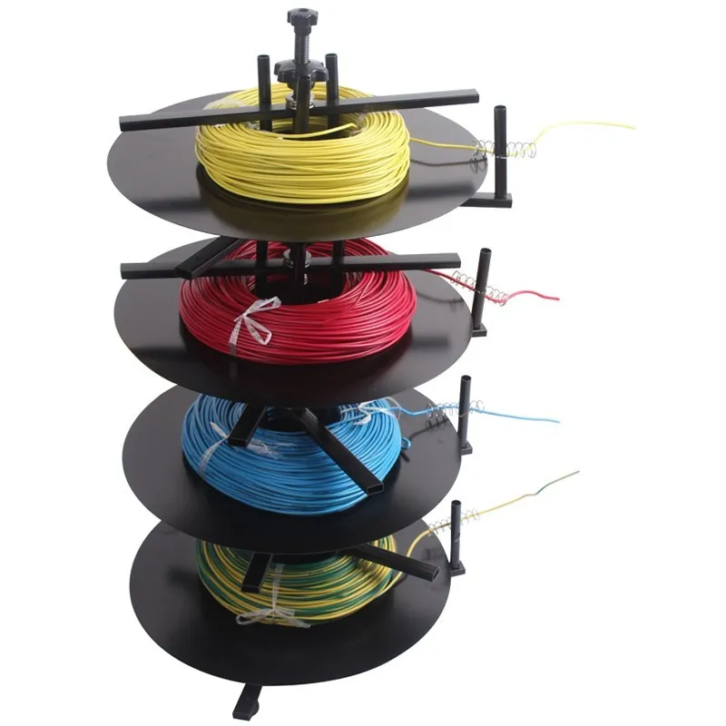 4 Layers Wires Cable Feeder Coil Feeding Machine Pay-off Reel for Wire Stripping Machine and Coil Winding Machine Tool Kit