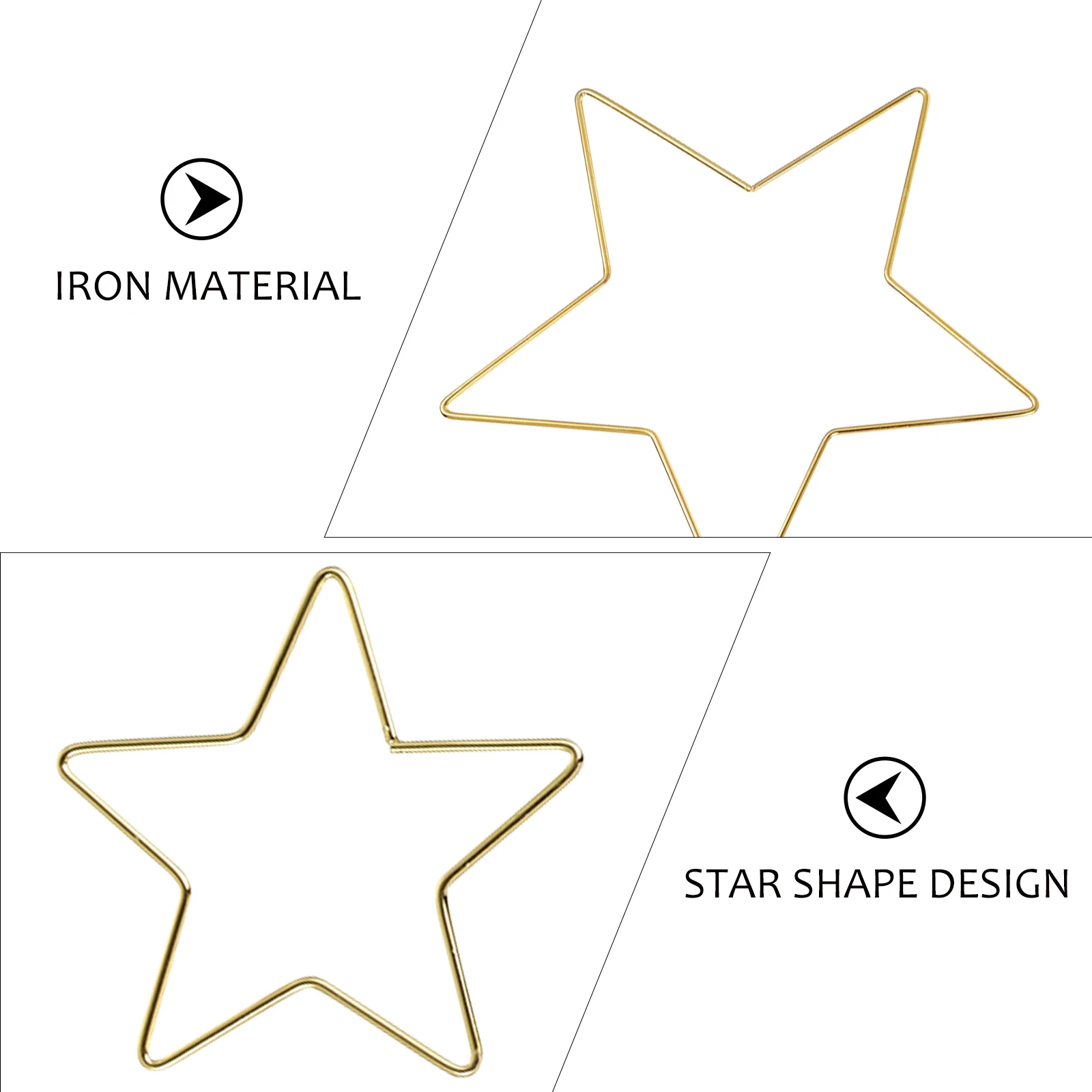 

4pcs Dream Catcher Materials Star Shaped Metal Craft Rings Diy Frame For Home Wedding Garden Decor Wind Chimes Mandala Tool