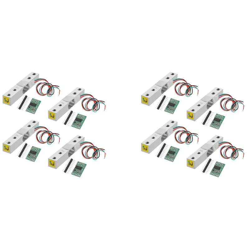 Digital Load Cell Weight Sensor-8 Sets 1KG Load Cell HX711 AD Weighit Amplifier Module Pressure Sensor Cell Amplifier