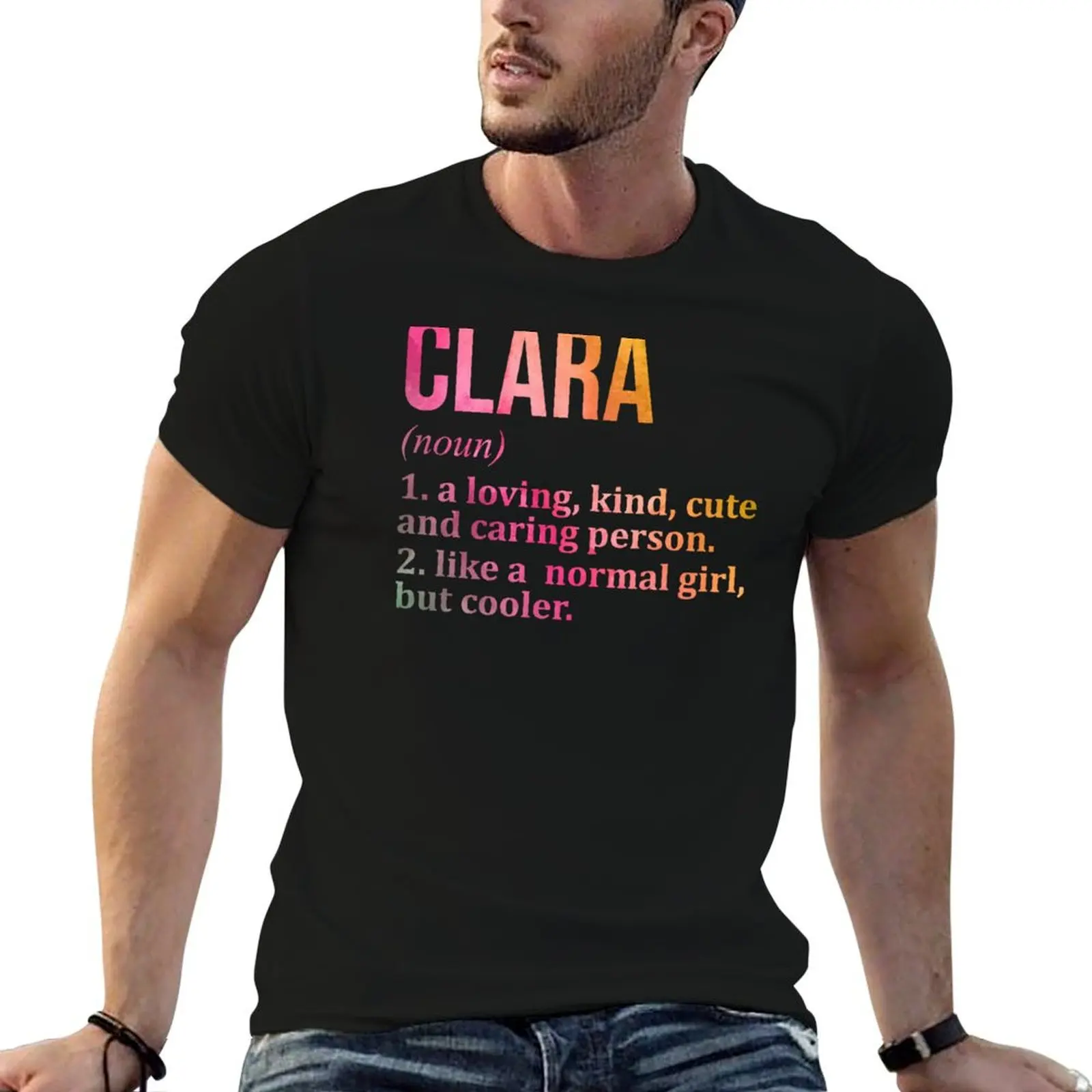 Clara Name Definition in Watercolor T-Shirt boys animal print sports fans anime clothes luxury clothes men