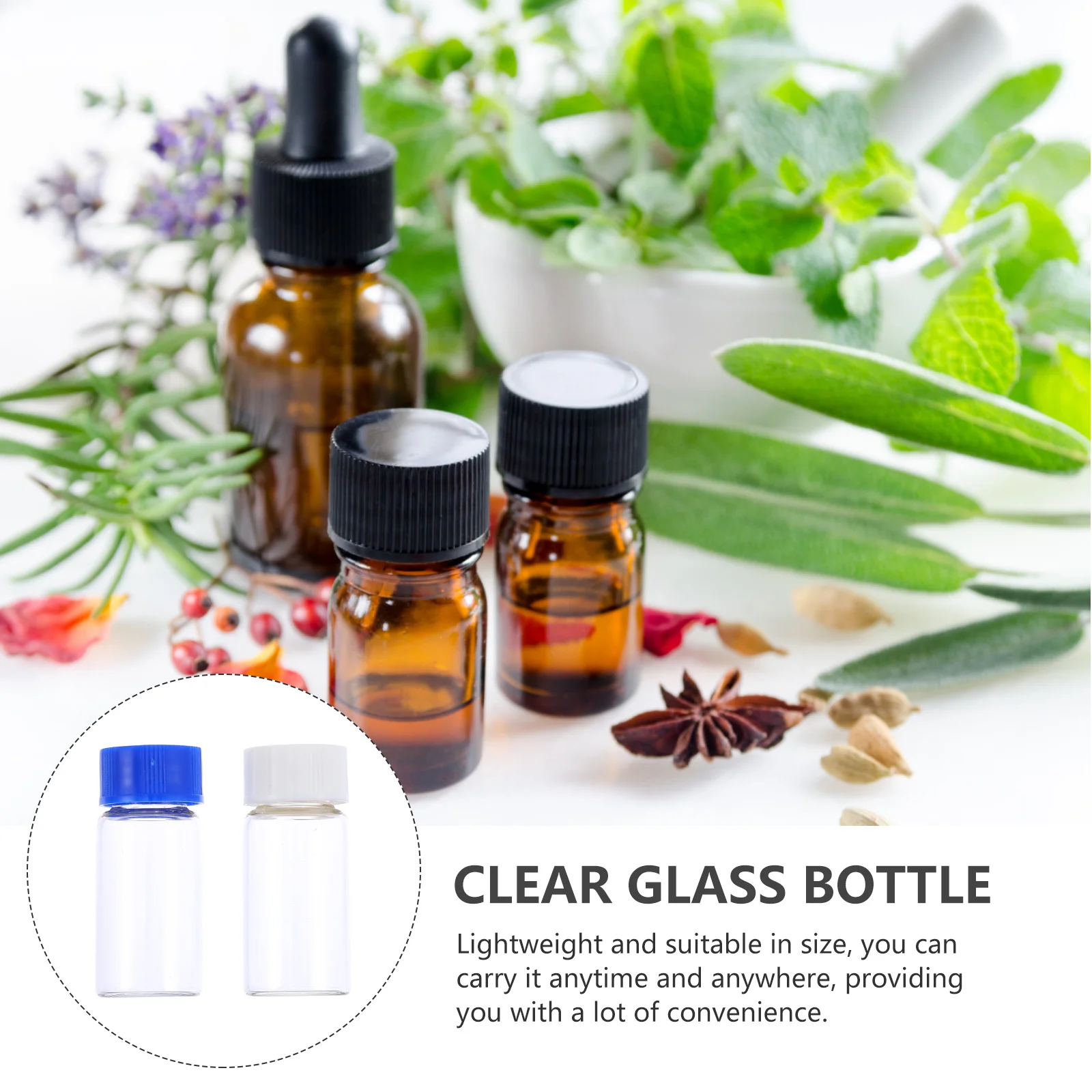 

20 Pcs Mini Glass Bottles Sample Lab Chmical Liquid Seal Refillable Reagent Container Empty