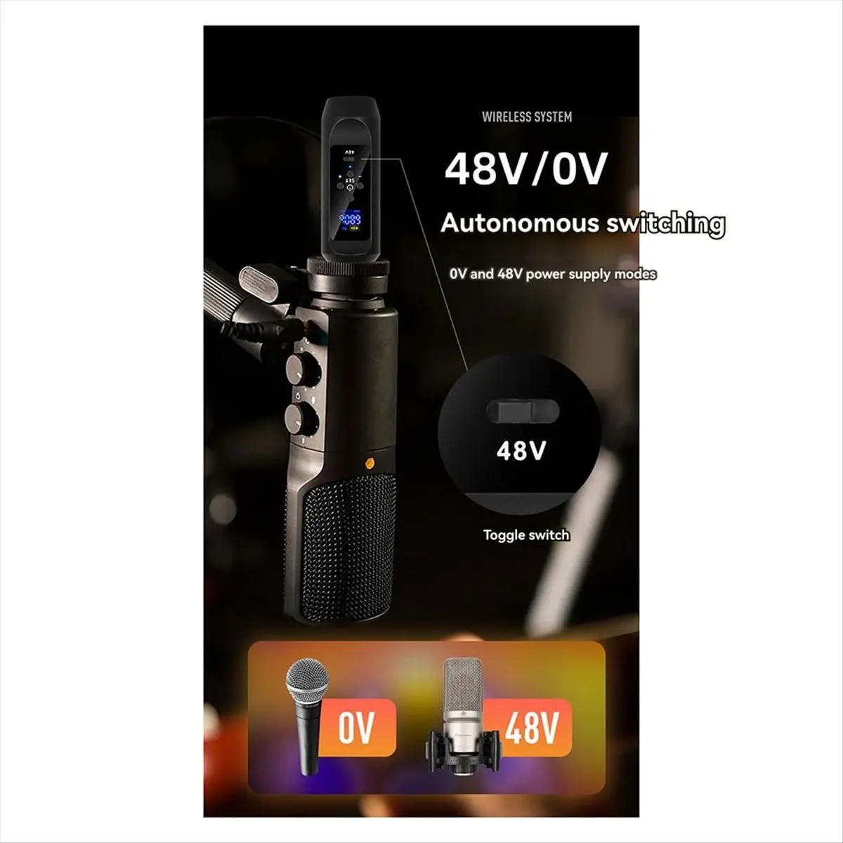 

【AA85】 Микрофонный передатчик и приемник 48 В, проводной инструмент, конденсаторный динамический микрофон в беспроводной универсальный преобразователь