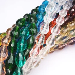 8*12mm Teardrop Beads Crystal Beads Glass Waterdrop Beads Loose Spacer Bead for DIY Jewelry Making Bracelet Findings Accessories