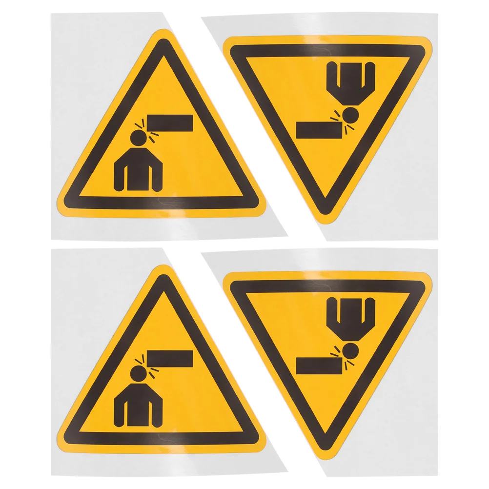 

4pcs Warning Decals Watch Your Head Safety Sticker Low Ceiling Collision Prevention Durable Pvc Adhesive Signs Industrial