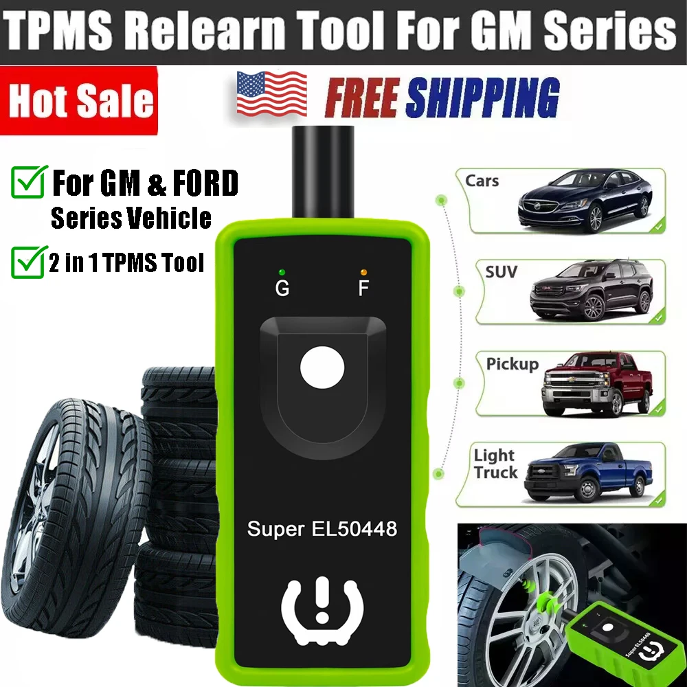 

Автомобильный инструмент для снятия датчика TPMS 2 в 1 Super EL50448 Инструмент для сброса датчика системы автоматического монитора давления в шинах для Ford Opel GMC Buick Chevy
