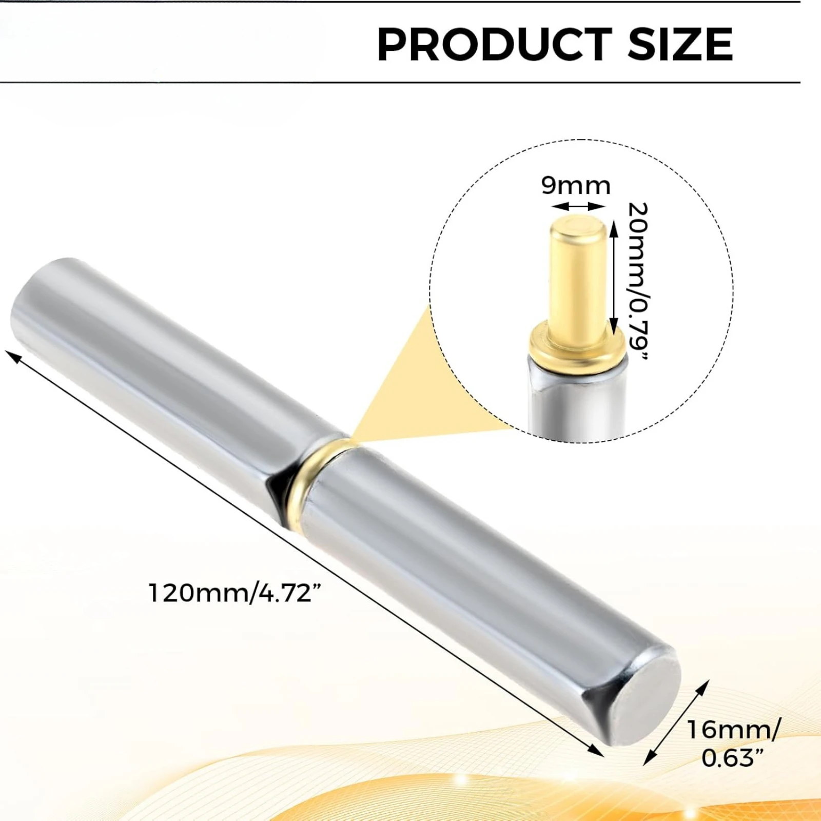 

12 шт., 120x16 мм, приварные петли-пули, зварная бочка из углеродистой стали, съемная металлическая петля для ворот, двери, окна, 9 мм, 0,35 дюйма, внешний диаметр штифта