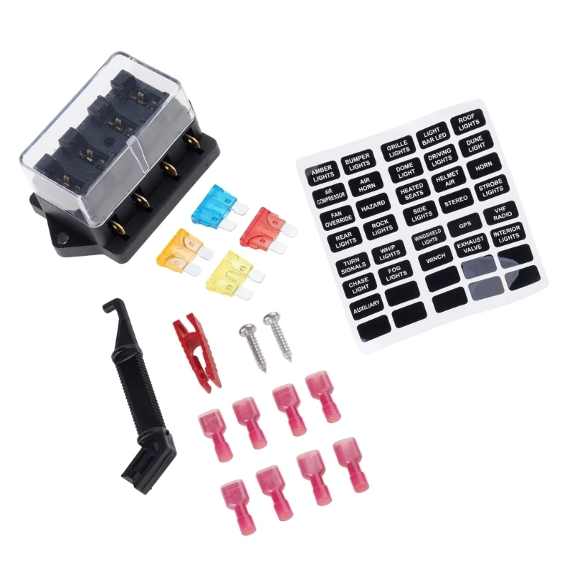  4-12 Way Car Boat Fuses Box Block Holder  12V 32V Auto Marine Waterproof Power Distribution Panel Board