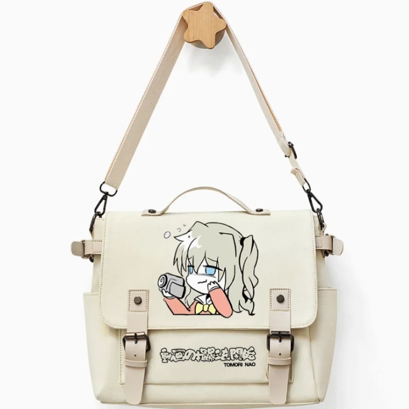 Bolso de mano de Anime Charlotte, Bolsa Escolar con decoración de cinturón, moda de ocio, adolescentes, estudiantes, bandolera