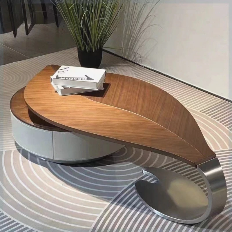 

Light luxury minimalist modern creative leaves special-shaped small apartment designer villa living room home coffee table famil