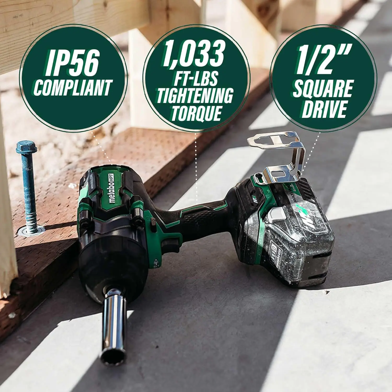 Metabo HPT 36V MultiVolt™ Cordless Impact Wrench  Tool Only - No Battery  Mid-Torque ½-Inch Drive 4-Stage Speed Switch