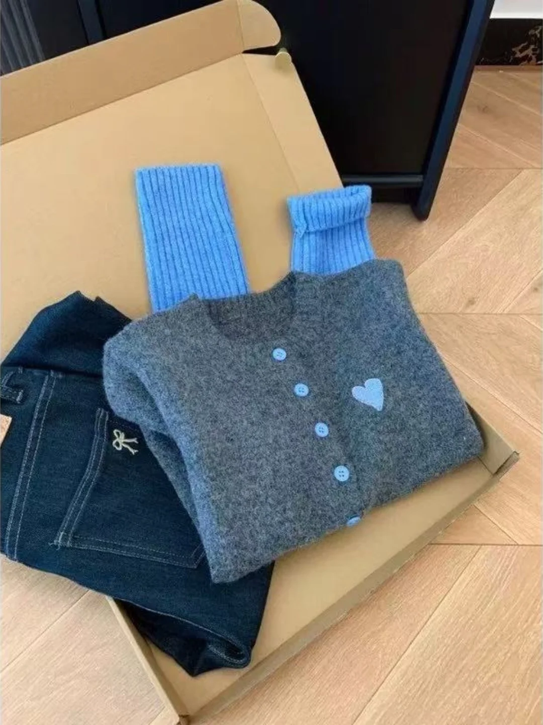 Cárdigan de punto coreano Sle Color Blo para mujer Otoño Invierno nuevo tamaño pequeño de lujo suave acogedor suéter Jaet Commute suelto...