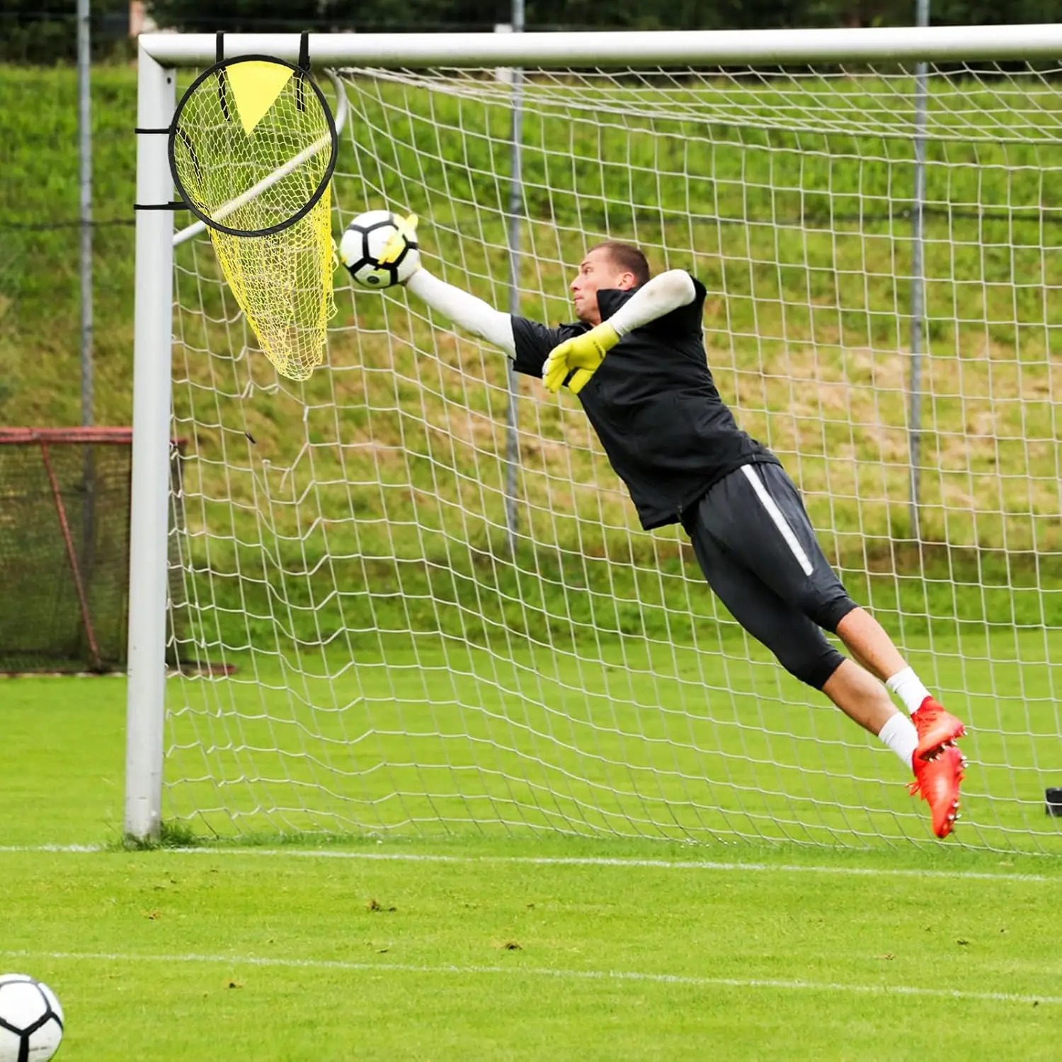 1 peça de objetivo de futebol, fácil de fixar e desmontar ao objetivo, para treinamento de precisão de tiro