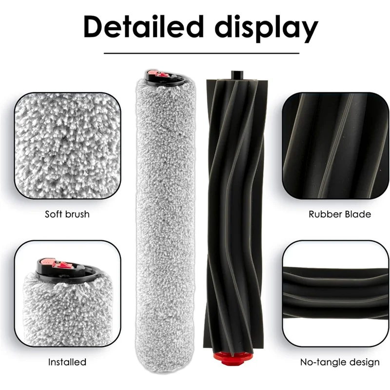 Main Brush Rolling Mop For Eufy Omni S1 Pro/Omni S1 Robot Vacuum Cleaner Replacement Parts