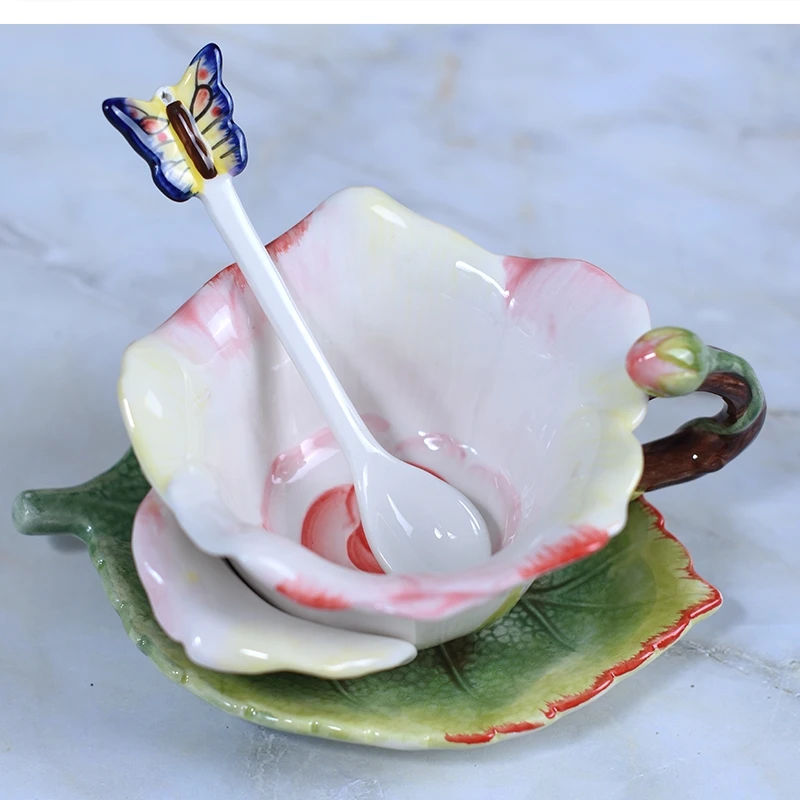 

ceramic Teacup Set Tea Cute Spoon Combination