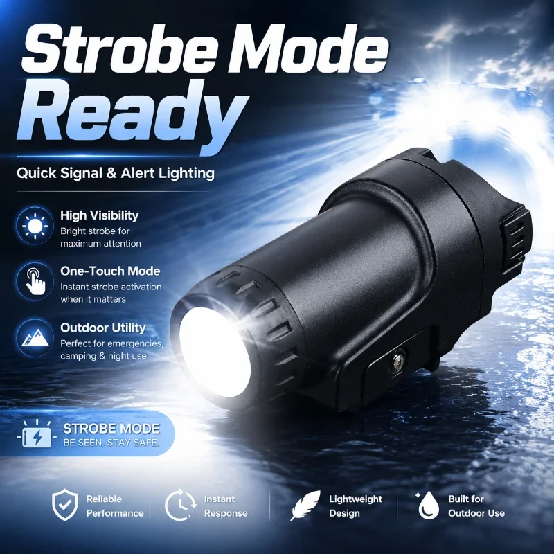 800 Lumen Bright Under Base Lighting Tool With Strobe Mode Wear-resistant Portable Outdoor Activity Flashlight
