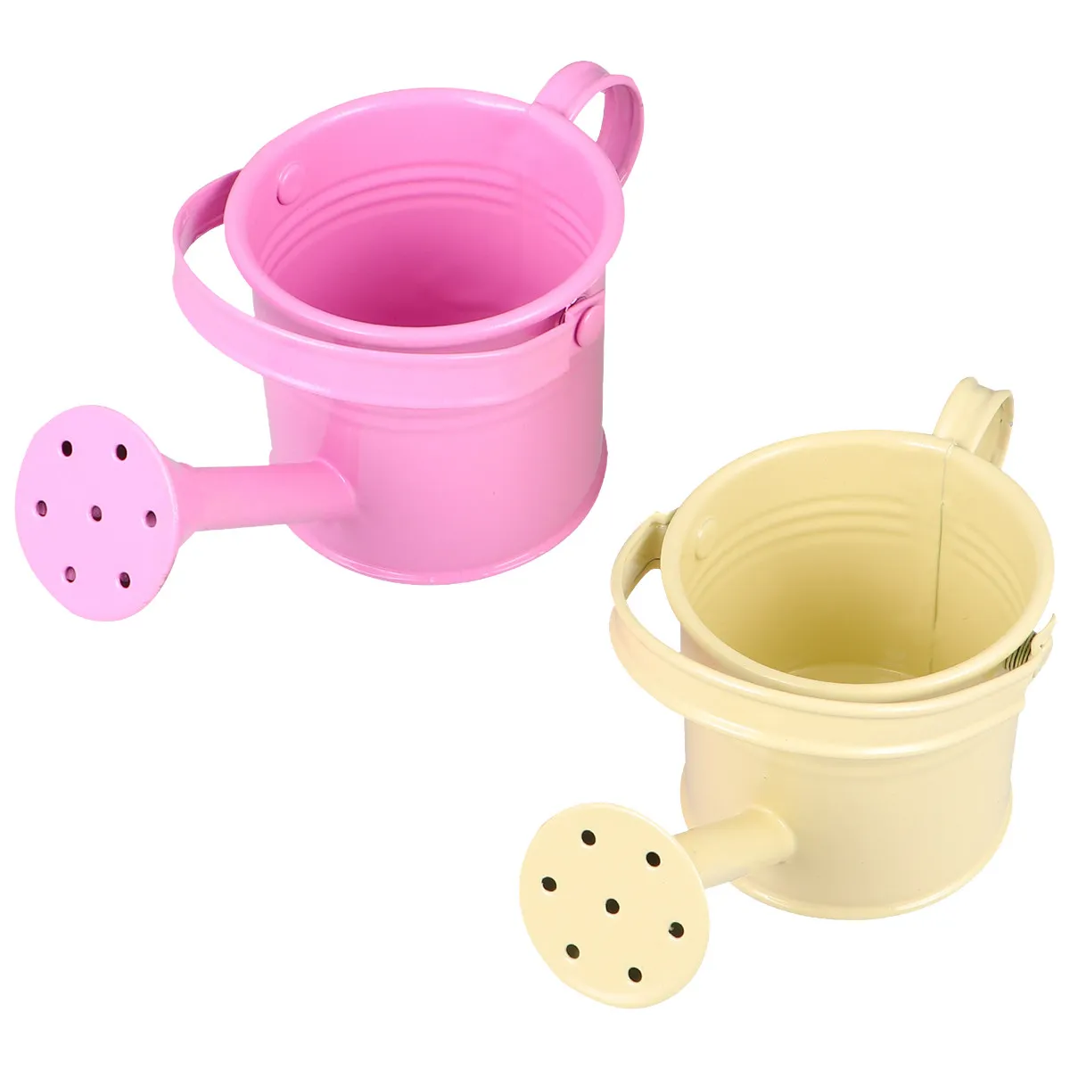 2Pcs Watering Pot Iron Material Rust Resistant Thicken Base Stable Standing Large Volume for Balcony Gardening Flower