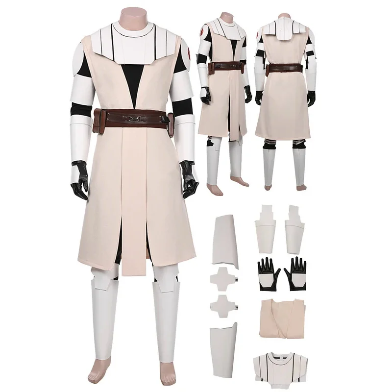 Obi Wan Cosplay Role Play Uniform Movie Space Battle Costume Adult Men Roleplay Outfits Male Fantasy Fancy Dress Party Clothes