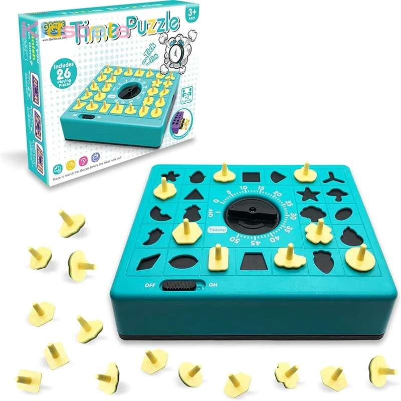 Time Game Pop Up Board Game Shape Matching Puzzles For Kids Early Education Toys Teaches Shape Recognition Deductive Reasoning